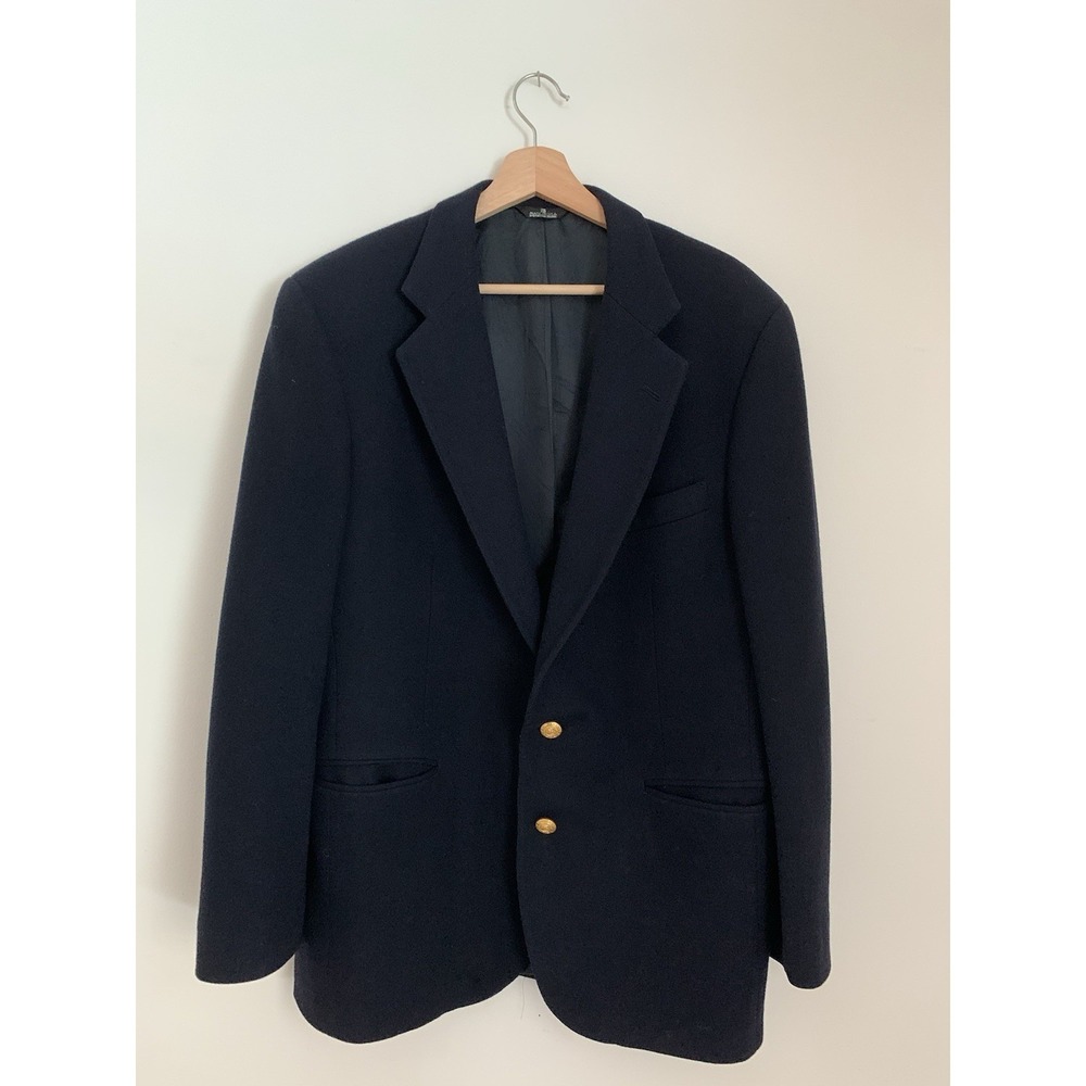 VTG Polo University Club Ralph Lauren Blazer Men Navy Wool Sport Coat USA Union